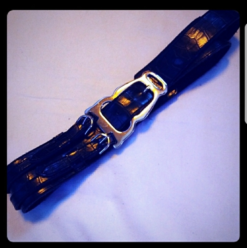 Donating Soon Vegan Leather Belt Chrome Plated